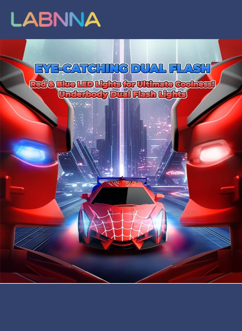 LABNNA Spider Transform RC Cars Toys with Eye & Underbody Lights, 2.4GHz Remote Control Car One-Button Deformation, Fast 360°Rotation Robot Toys Birthday Gifts for 3 4 5 6 7 8 9 10 Year Old Boys Age 4-7 8-12 - Image 3